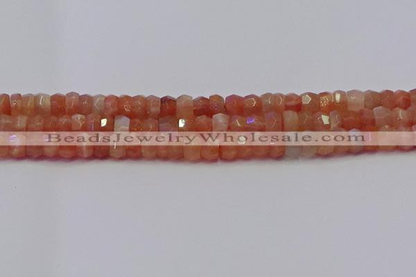 CRB1931 15.5 inches 5*8mm faceted rondelle sunstone beads