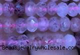 CRB1955 15.5 inches 3.5*5mm faceted rondelle strawberry quartz beads