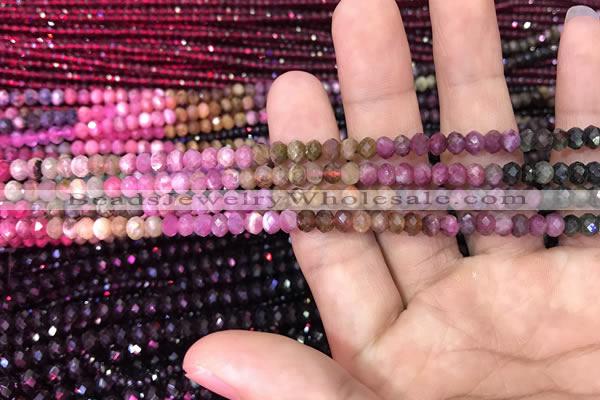 CRB1970 15.5 inches 3.5*5mm faceted rondelle tourmaline beads