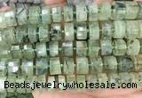 CRB2044 15.5 inches 13mm - 14mm faceted tyre prehnite beads