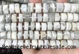 CRB2082 15.5 inches 11mm - 12mm faceted tyre grey moonstone beads