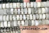 CRB2083 15.5 inches 12mm - 13mm faceted tyre grey moonstone beads