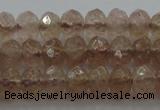 CRB211 15.5 inches 3*4mm faceted rondelle strawberry quartz beads