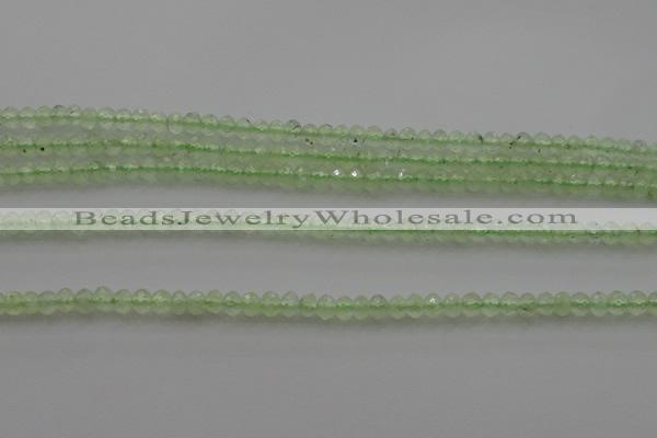 CRB212 15.5 inches 3*4mm faceted rondelle green rutilated quartz beads