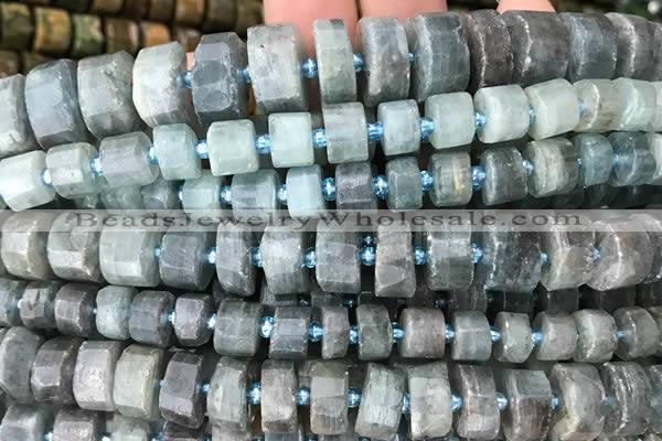 CRB2126 15.5 inches 9mm - 10mm faceted tyre kyanite beads