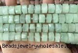 CRB2167 15.5 inches 12mm - 13mm faceted tyre light prehnite beads
