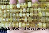 CRB2170 15.5 inches 8mm - 9mm faceted tyre yellow opal beads