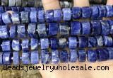 CRB2178 15.5 inches 13mm - 14mm faceted tyre sodalite beads