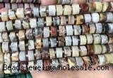 CRB2181 15.5 inches 11mm - 12mm faceted tyre crazy lace agate beads