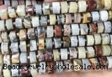 CRB2182 15.5 inches 12mm - 13mm faceted tyre crazy lace agate beads