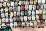 CRB2183 15.5 inches 13mm - 14mm faceted tyre crazy lace agate beads