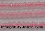 CRB220 15.5 inches 2.5*4mm faceted rondelle rose quartz beads