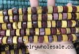 CRB2201 15.5 inches 8mm - 9mm faceted tyre mookaite beads