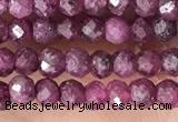 CRB2244 15.5 inches 2*3mm faceted rondelle ruby gemstone beads