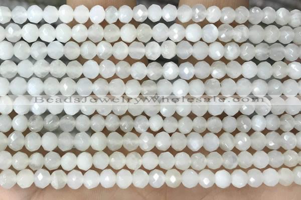 CRB2255 15.5 inches 3*4mm faceted rondelle white moonstone beads