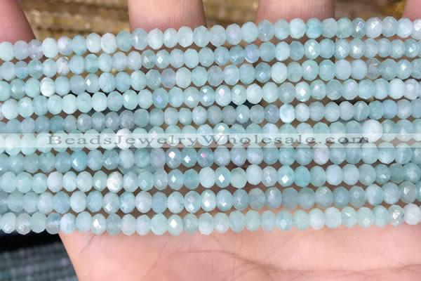 CRB2270 15.5 inches 3*4mm faceted rondelle amazonite beads