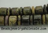 CRB250 15.5 inches 5*12mm - 10*12mm rondelle yellow artistic jasper beads