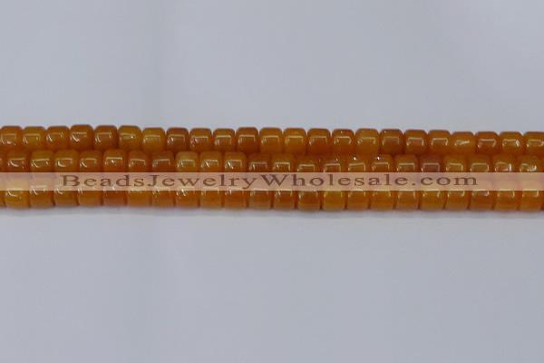 CRB2501 15.5 inches 6*8mm rondelle yellow jade beads wholesale