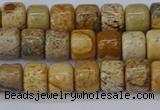 CRB2504 15.5 inches 6*8mm rondelle picture jasper beads