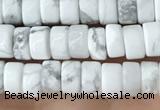 CRB2556 15.5 inches 2*4mm heishi white howlite beads wholesale