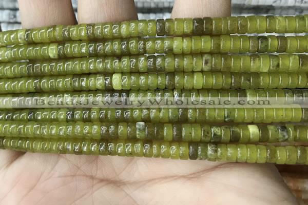 CRB2564 15.5 inches 2*4mm heishi olive jade beads wholesale