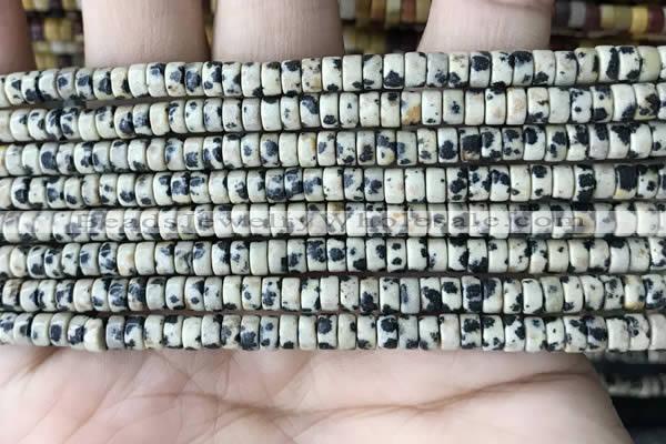 CRB2567 15.5 inches 2*4mm heishi dalmatian jasper beads wholesale