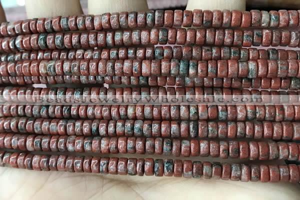 CRB2569 15.5 inches 2*4mm heishi brecciated jasper beads wholesale