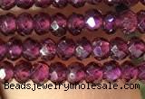 CRB2600 15.5 inches 2*3mm faceted rondelle red garnet beads