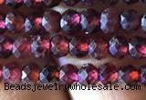 CRB2601 15.5 inches 2*3mm faceted rondelle red garnet beads