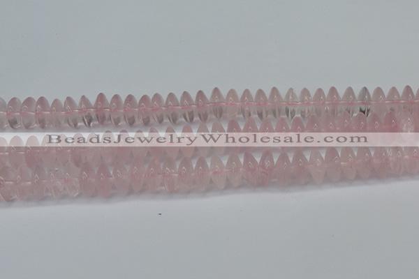 CRB261 15.5 inches 5*12mm rondelle rose quartz beads wholesale