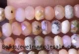 CRB2613 15.5 inches 2*3mm faceted rondelle pink opal beads