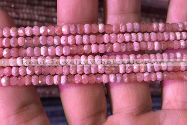 CRB2619 15.5 inches 2*3.5mm faceted rondelle rhodochrosite beads