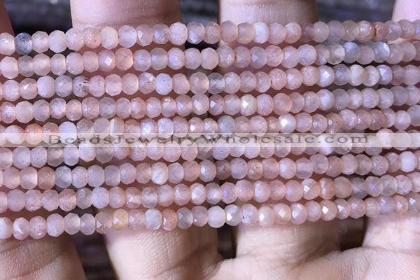 CRB2624 15.5 inches 2*3mm faceted rondelle moonstone beads