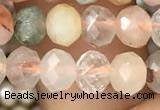 CRB2672 15.5 inches 4*6mm faceted rondelle mixed rutilated quartz beads