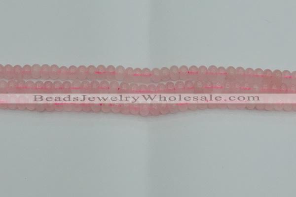 CRB2800 15.5 inches 4*6mm rondelle rose quartz beads wholesale