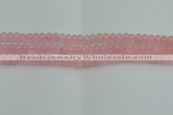 CRB2802 15.5 inches 6*10mm rondelle rose quartz beads wholesale