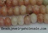 CRB2841 15.5 inches 5*8mm rondelle red plum blossom jade beads