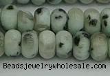 CRB2852 15.5 inches 6*10mm rondelle sesame jasper beads