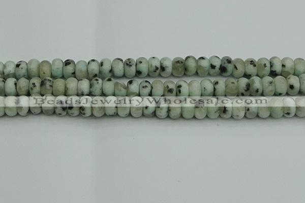 CRB2852 15.5 inches 6*10mm rondelle sesame jasper beads