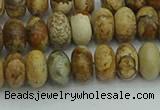 CRB2856 15.5 inches 5*8mm rondelle picture jasper beads