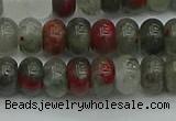 CRB2871 15.5 inches 5*8mm rondelle blood jasper beads