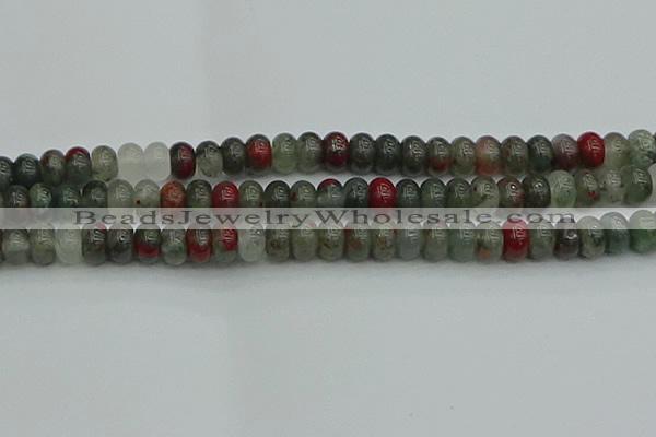 CRB2872 15.5 inches 6*10mm rondelle blood jasper beads