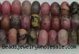 CRB2885 15.5 inches 4*6mm rondelle rhodonite beads wholesale