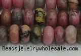 CRB2886 15.5 inches 5*8mm rondelle rhodonite beads wholesale