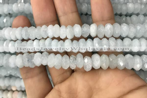 CRB3009 15.5 inches 6*9mm faceted rondelle aquamarine beads