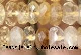 CRB3013 15.5 inches 6*10mm faceted rondelle citrine beads