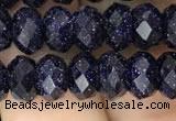 CRB3034 15.5 inches 5*8mm faceted rondelle blue goldstone beads