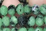 CRB3037 15.5 inches 5*8mm faceted rondelle ruby zoisite beads