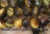 CRB3039 15.5 inches 4*6mm faceted rondelle yellow tiger eye beads