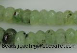 CRB305 5*8mm - 10*14mm faceted rondelle green rutilated quartz beads